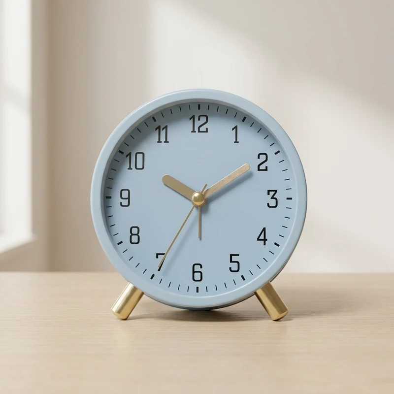 Tafelklok Scandinavisch Stil Stil Uurwerk Metaal Glas Batterij 13x11x5.5cm | Sansoti