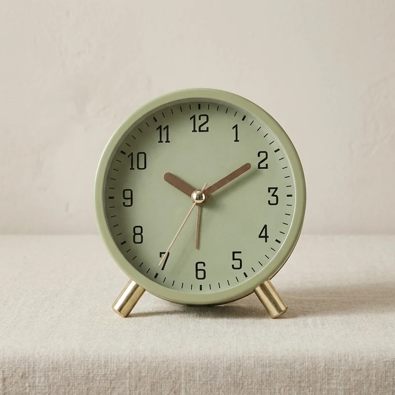 Tafelklok Scandinavisch Stil Stil Uurwerk Metaal Glas Batterij 13x11x5.5cm | Sansoti