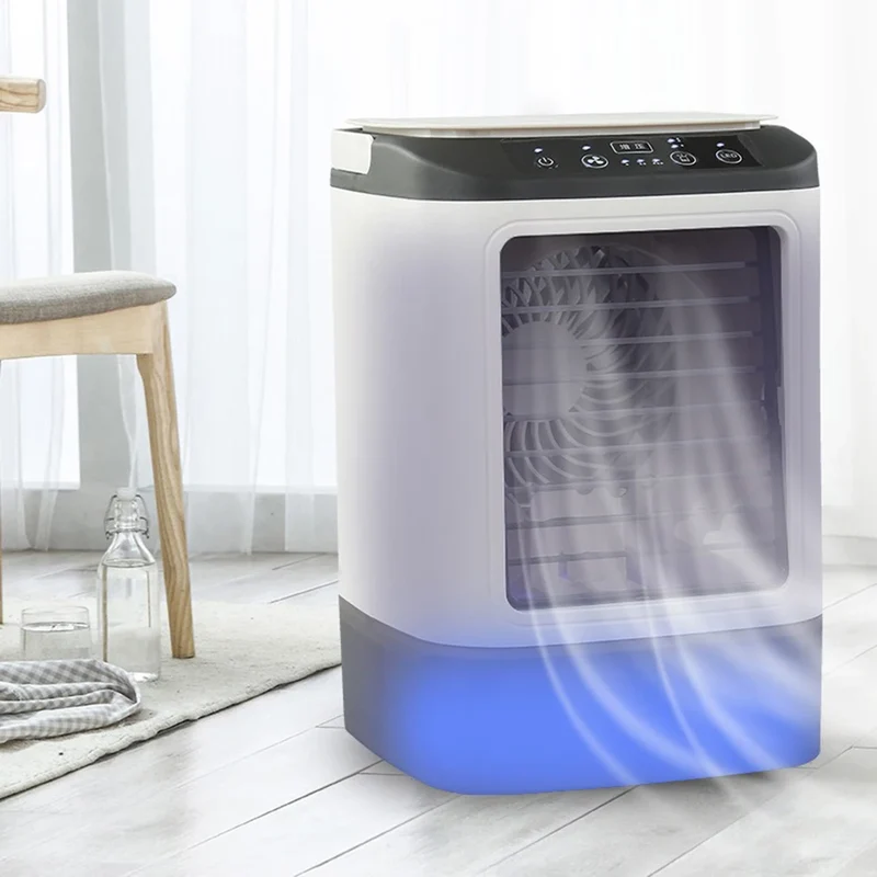 Mobiele Aircooler met Waterreservoir 900ml – Mini Luchtkoeler met Verneveling & LED – 3 Standen – Draagbare Airco voor Slaapkamer & Bureau | Sansoti