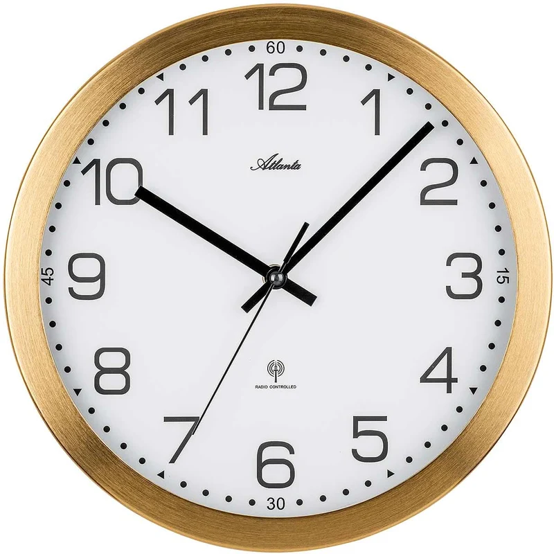 Atlanta Wanduhr 30 cm Ø Edelstahl • Funk • Modern