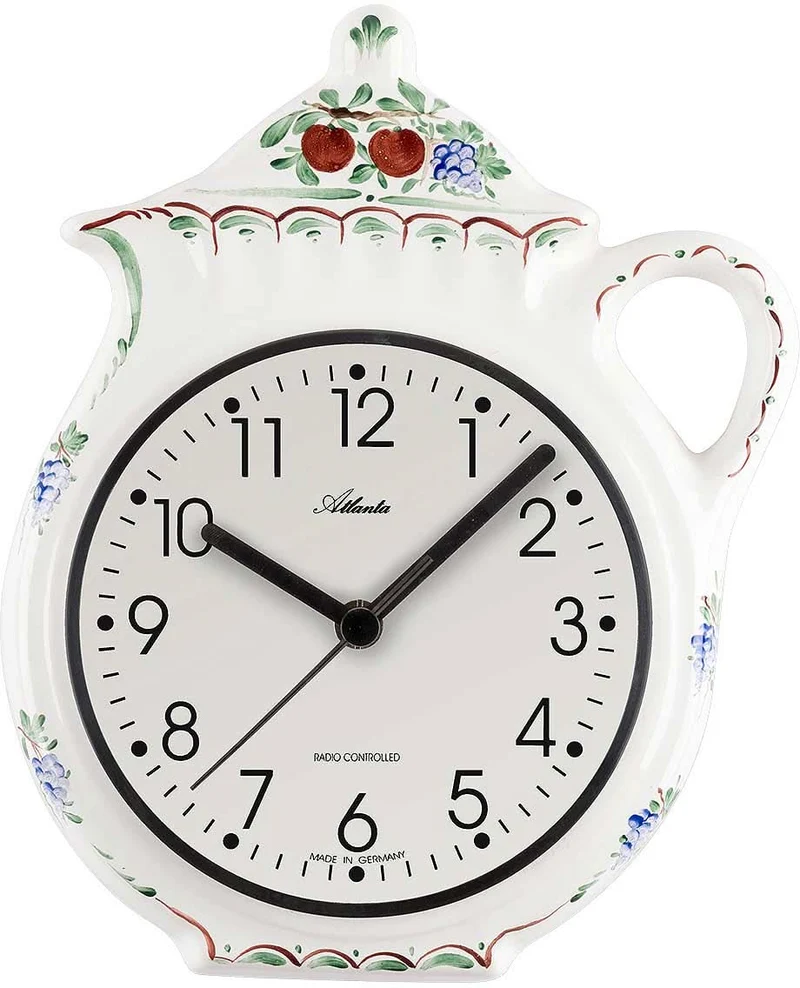 Atlanta Wanduhr 25x20x5 cm Keramik • Funkgesteuert • Mediterranes Design