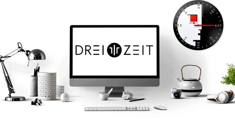 dreizeit Wanduhr 35 cm Ø Aluminium • Modernes Design • Präzises Quarzwerk