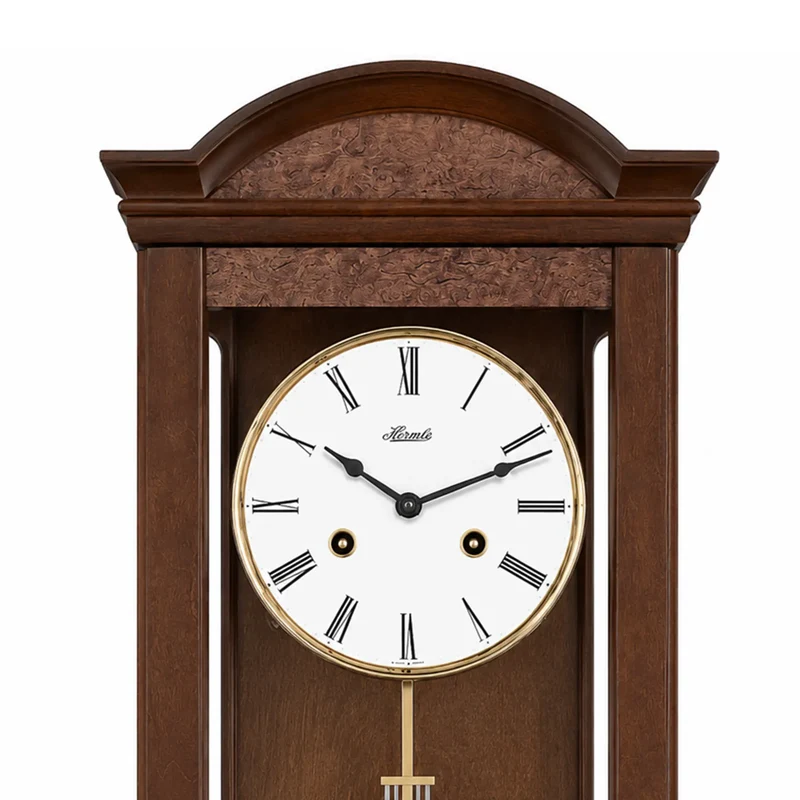 Hermle Wanduhr 65x24x14 cm Holz • Mechanisches 8-Tage-Uhrwerk • Halbstundenschlag