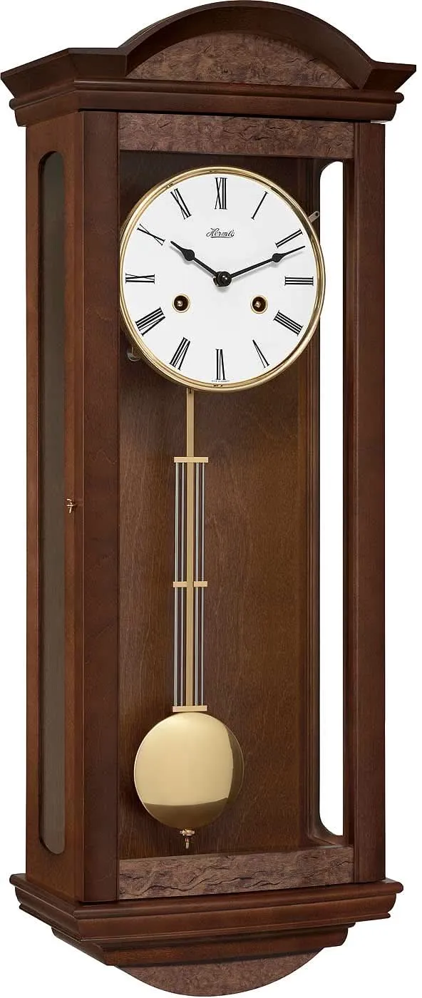 Hermle Wanduhr 65x24x14 cm Holz • Mechanisches 8-Tage-Uhrwerk • Halbstundenschlag