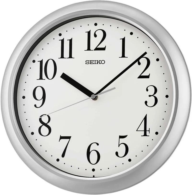 Seiko Wanduhr 32,5 cm Ø Kunststoff • Präzises Quarzwerk • Klares Zifferblatt