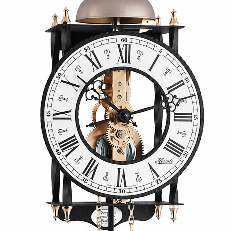 Hermle Wanduhr 62x15x10 cm Metall • Deutsches Mechanisches Uhrwerk • Glockenschlag