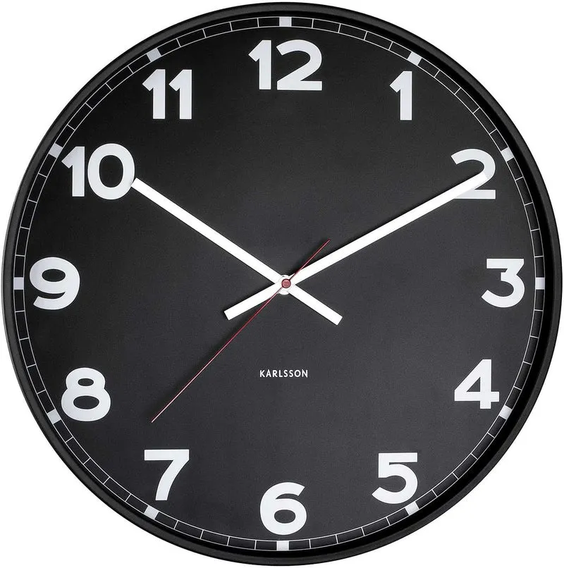 Karlsson Wanduhr 40,6x40,6x4,7 cm Metall • Geräuschloses Quarzwerk • Modernes Design