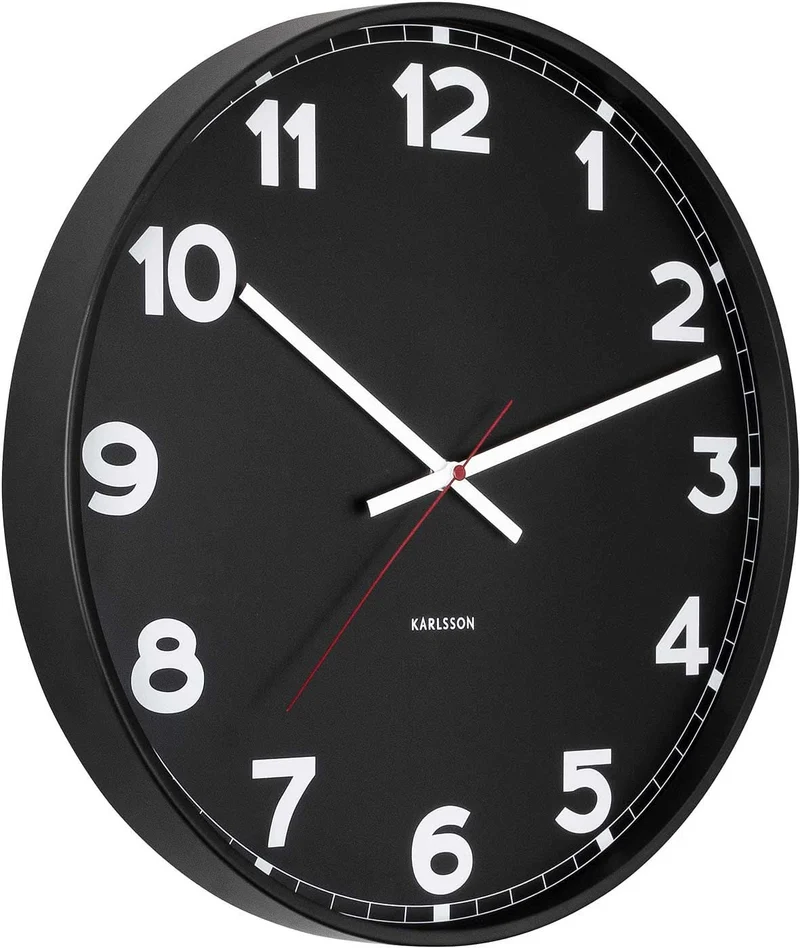 Karlsson Wanduhr 40,6x40,6x4,7 cm Metall • Geräuschloses Quarzwerk • Modernes Design