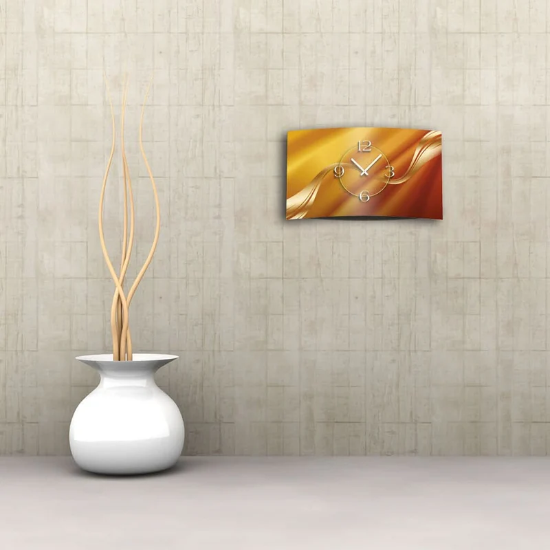 Dixtime Wanduhr 28x48 cm Aluminium • Modern • Geräuschlos