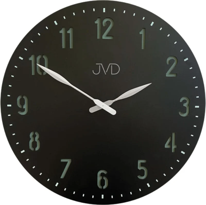 JVD Wanduhr 50 cm Ø Holz • Lautloses Quarzwerk • Modernes Design