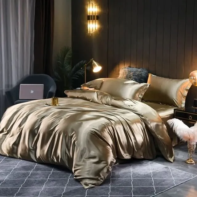Zijden Dekbedovertrek Natuurlijke Moerbeizijde 100% Premium Satijn Ademend Temperatuurregelerend Hypoallergeen Luxe Beddengoed Slaapreductie Huidvriendelijk | Sansoti