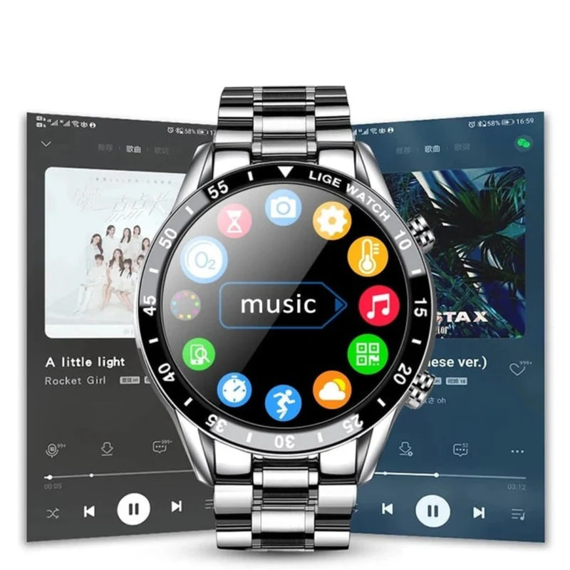 Smartwatch met AMOLED-Display en 4G Connectiviteit – Stijlvol Horloge met Gezondheidstracking | Sansoti