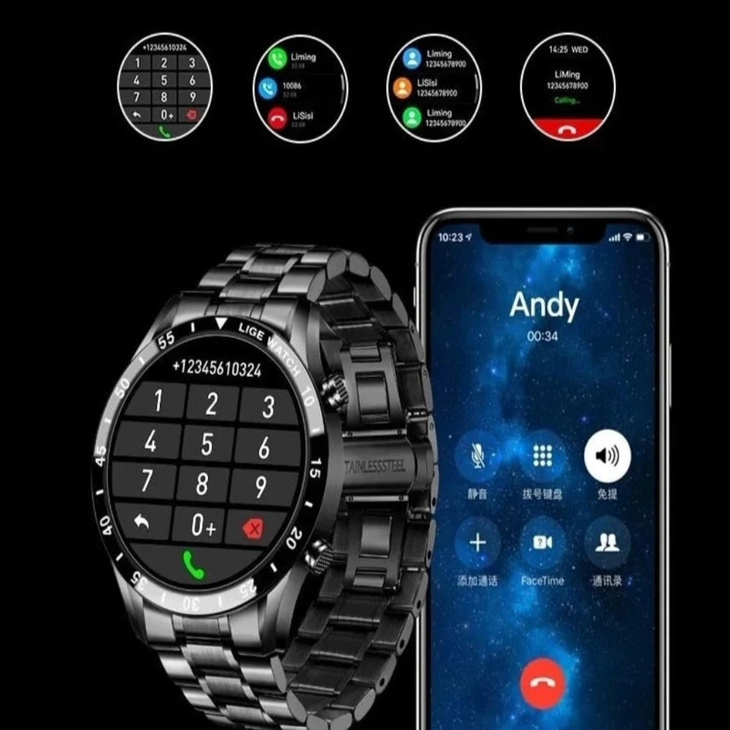 Smartwatch met AMOLED-Display en 4G Connectiviteit – Stijlvol Horloge met Gezondheidstracking | Sansoti