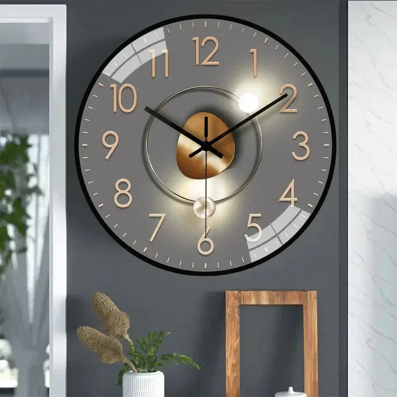 Stille Wandklok met Digitaal Verloopgoud Design 20cm | Sansoti