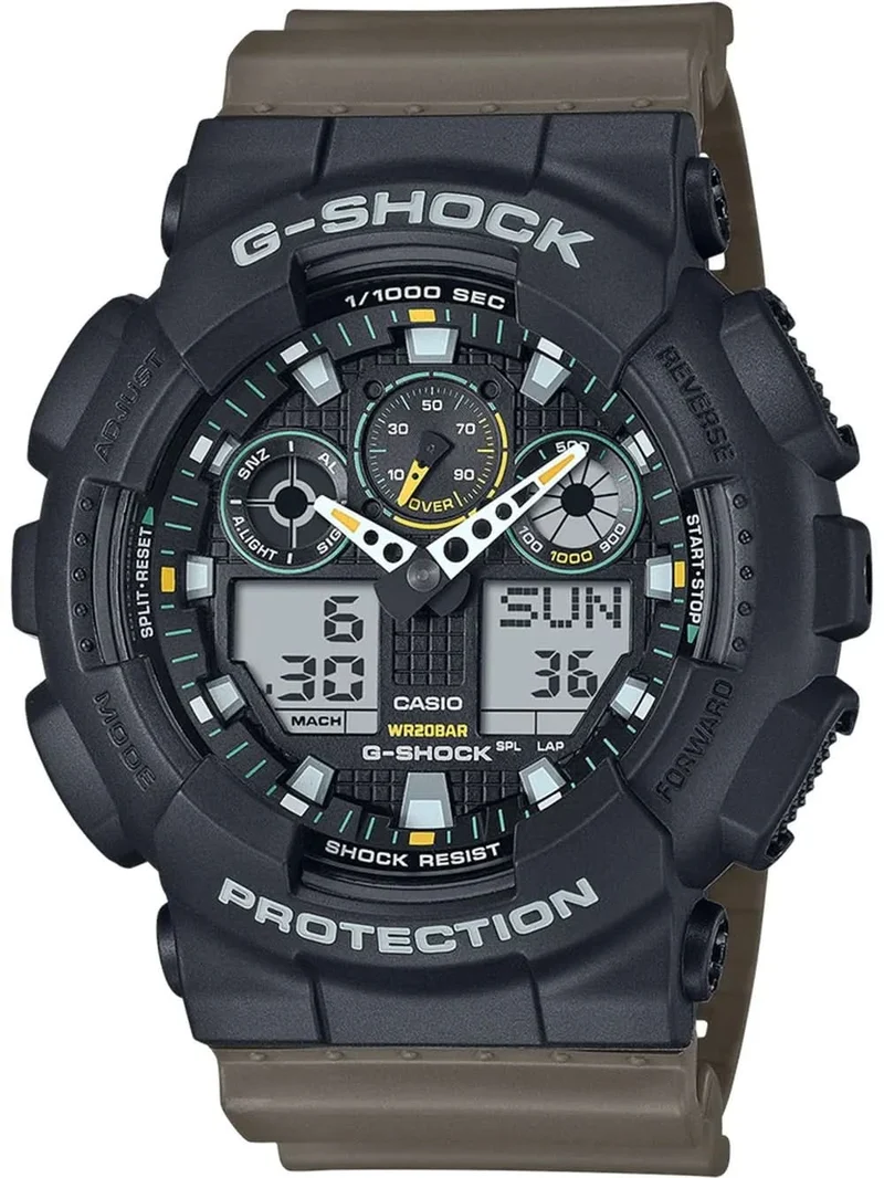 Casio G-Shock GA-100TU-1A3ER Herrenuhr • Extreme Stoßfestigkeit • Weltzeit & Stoppuhr