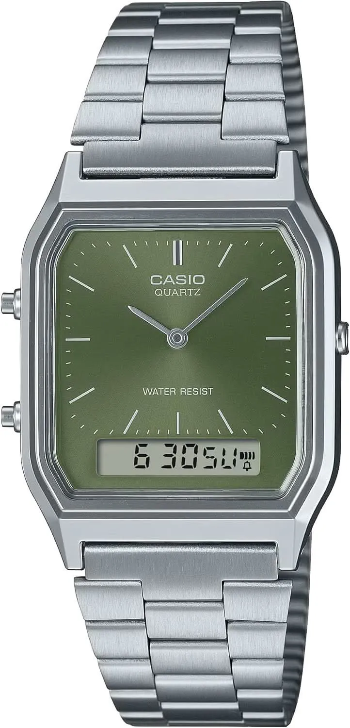Casio Vintage AQ-230A-3AMQYES Uhr • Kultiges Retro-Design • Praktisches Dual-Display
