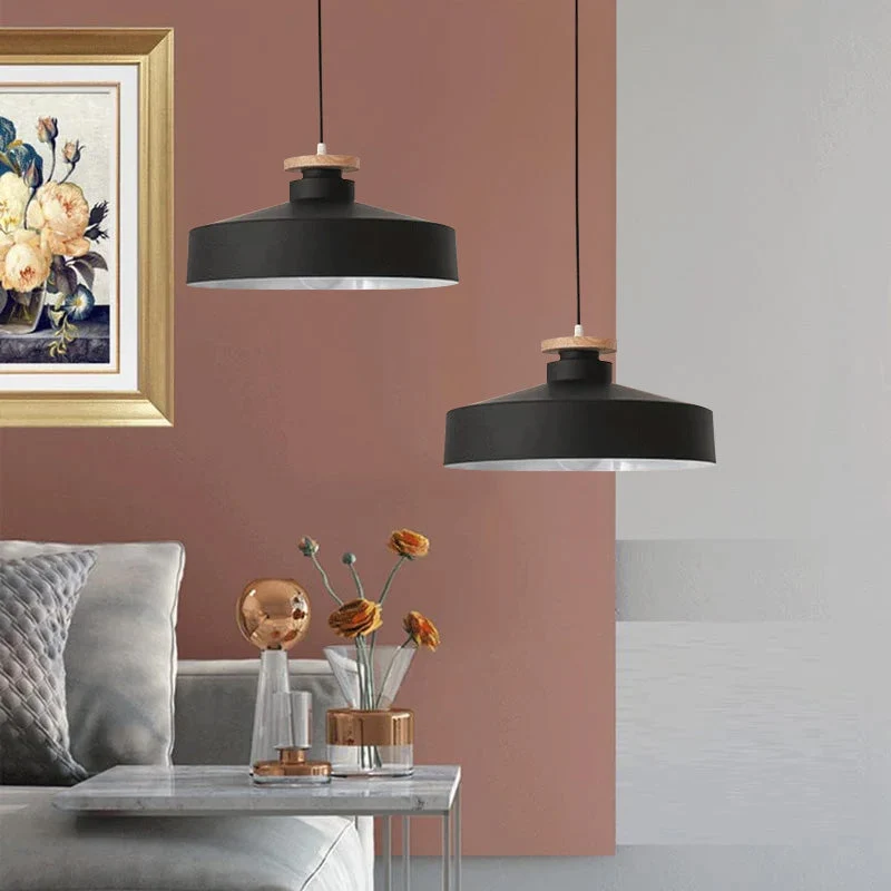 Hanglamp met Houten Kap en Aluminium Accent – Scandinavisch Design voor Eetkamer en Woonkamer | Sansoti