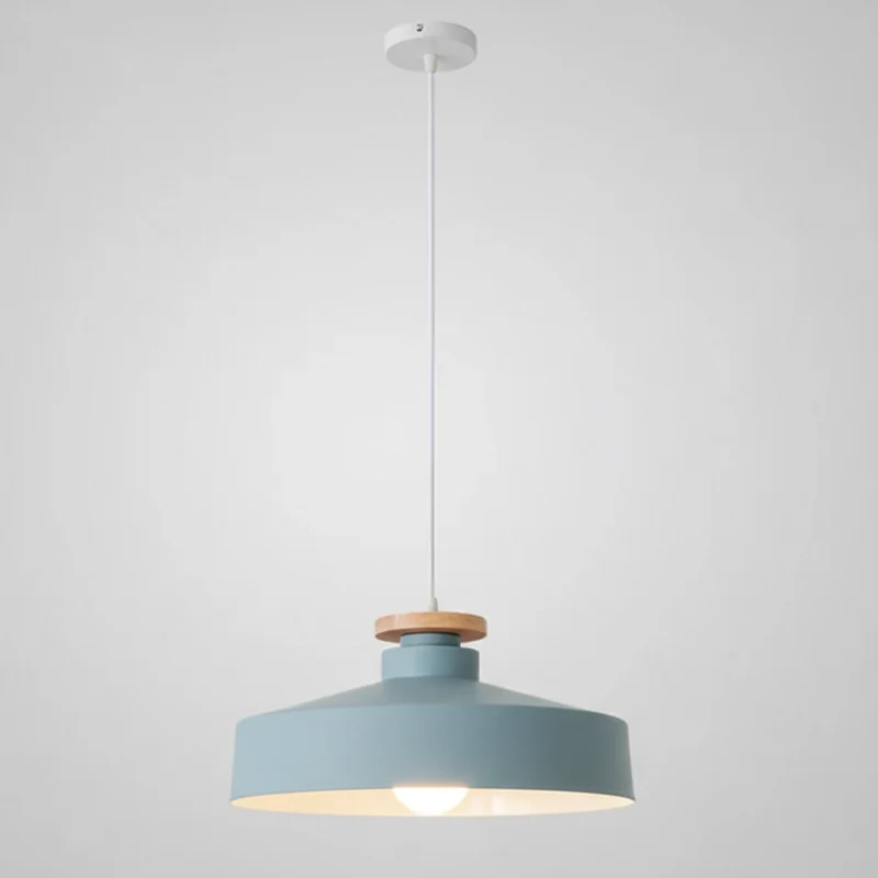 Hanglamp met Houten Kap en Aluminium Accent – Scandinavisch Design voor Eetkamer en Woonkamer | Sansoti