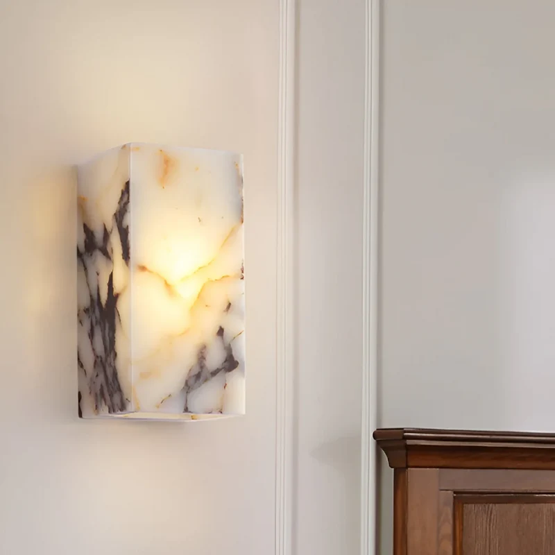 Natuurstenen Wandlamp met Warme LED-Verlichting – Waterdicht Design voor Woonkamer, Slaapkamer & Badkamer | Sansoti