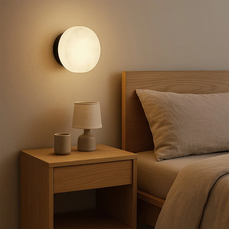 Marmeren Wandverlichting met Scandinavische Elegantie – Premium Natuursteen & Zachte LED | Sansoti