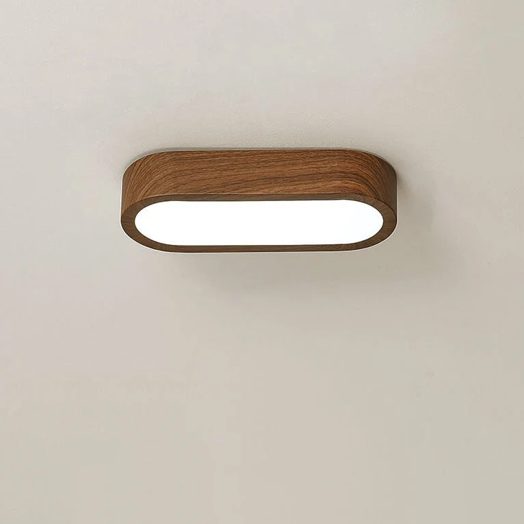 Plafondlamp Hout met Ingebouwde LED 8W – Moderne Flush Mount Verlichting in Natuurlijke Houtnerf Finish | Sansoti