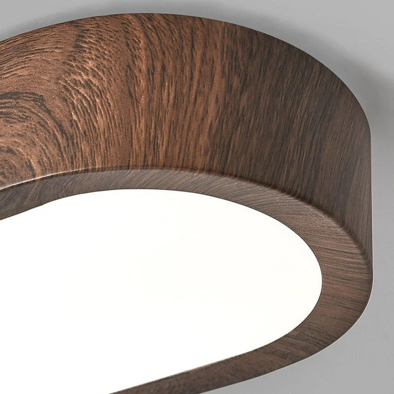 Plafondlamp Hout met Ingebouwde LED 8W – Moderne Flush Mount Verlichting in Natuurlijke Houtnerf Finish | Sansoti