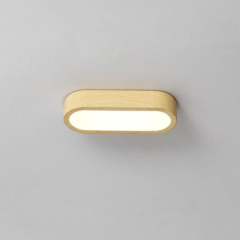 Plafondlamp Hout met Ingebouwde LED 8W – Moderne Flush Mount Verlichting in Natuurlijke Houtnerf Finish | Sansoti