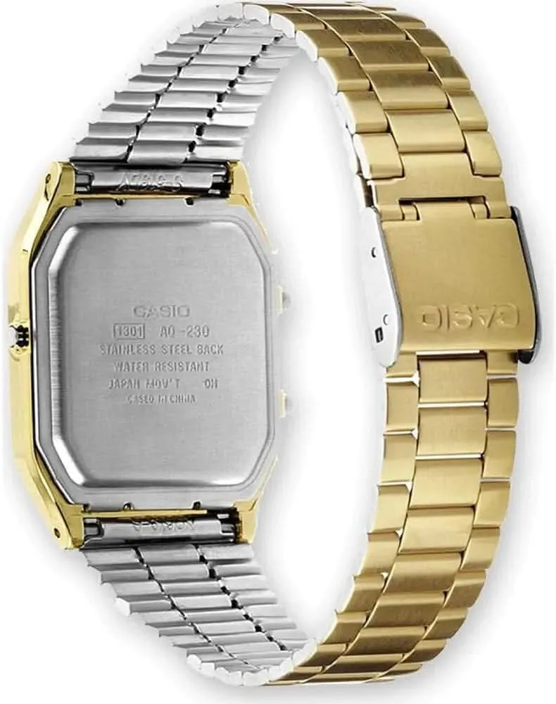Casio Vintage AQ-230GA-5AMQYES Uhr • Kultiges Retro-Design • Duale Zeitanzeige