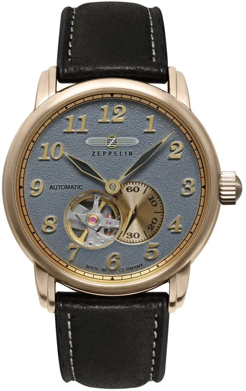 Zeppelin LZ 127 Graf Zeppelin 7664-5 Herrenuhr • Offene Unruh • Made in Germany