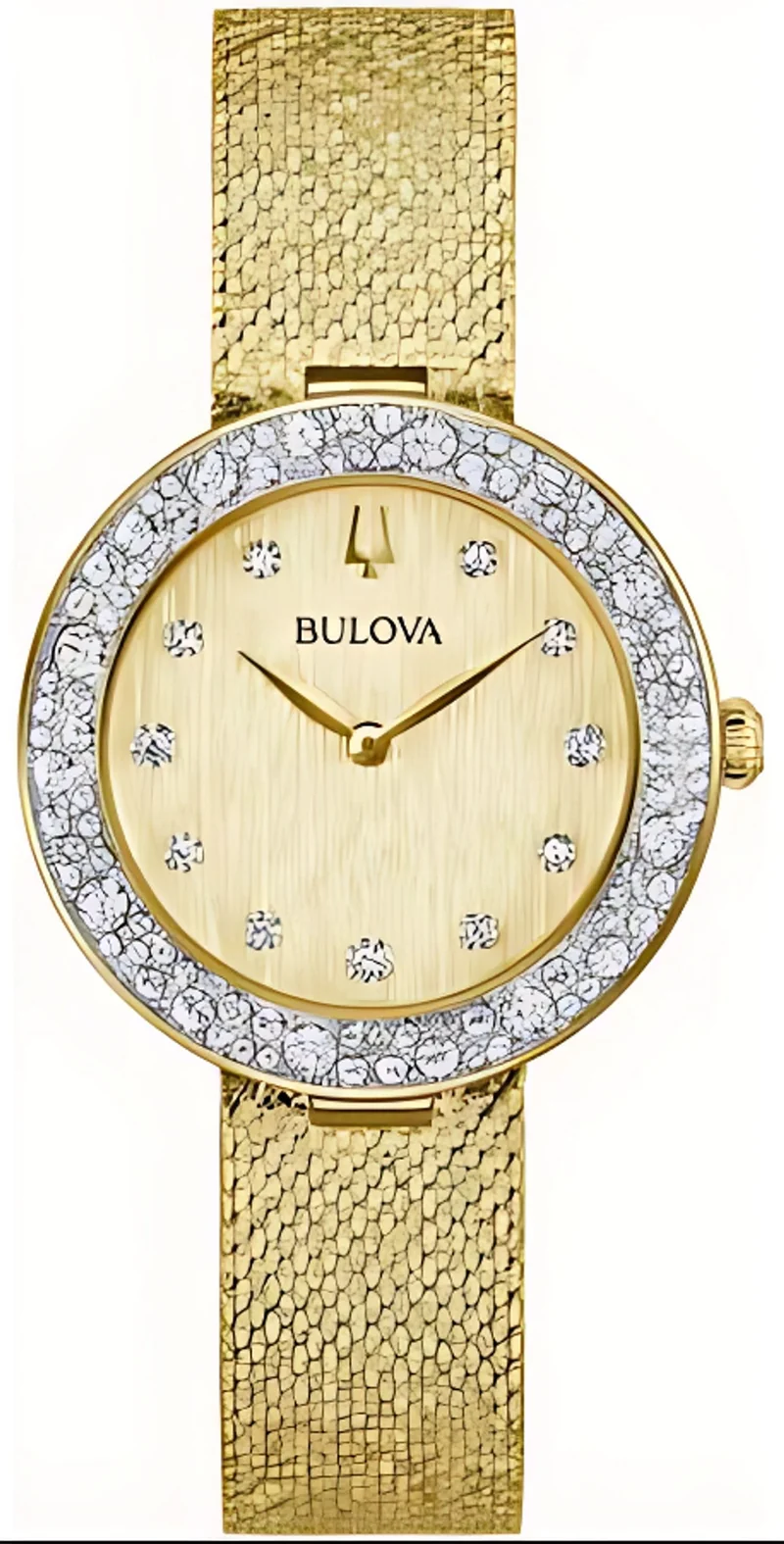 Bulova Phantom 98L321 Damenuhr • 103 Kristalle • Gold-Finish