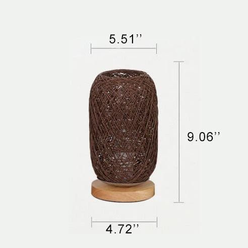 Scandinavische Tafellamp met Natuurlijke Rotan & Houtafwerking Japandi-Stijl | Sansoti