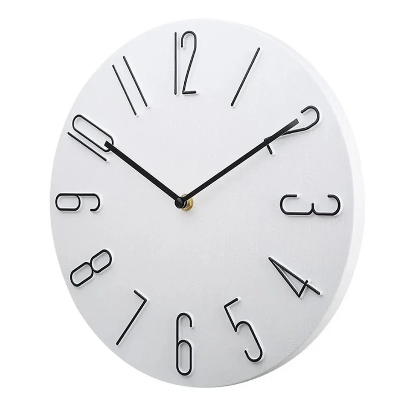 Moderne Minimalistische Wandklok Ø30 cm Stil Kwartsmechanisme – Scandinavisch Tijdsregistratie voor Woonruimte | Sansoti