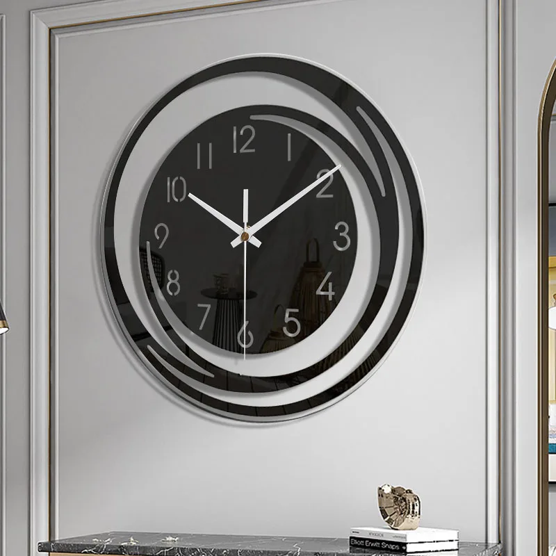 Wandklok Zwart Acryl - Modern Geometrisch Design - Stil Mechanisme - Scandinavisch Tijdloze Elegantie | Sansoti