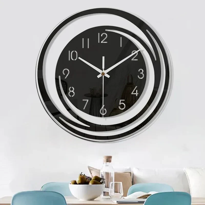 Wandklok Zwart Acryl - Modern Geometrisch Design - Stil Mechanisme - Scandinavisch Tijdloze Elegantie | Sansoti
