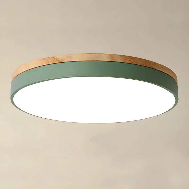 Ronde Plafondlamp met LED en Natuurlijk Hout — Scandinavisch Design met Dimfunctie | Sansoti