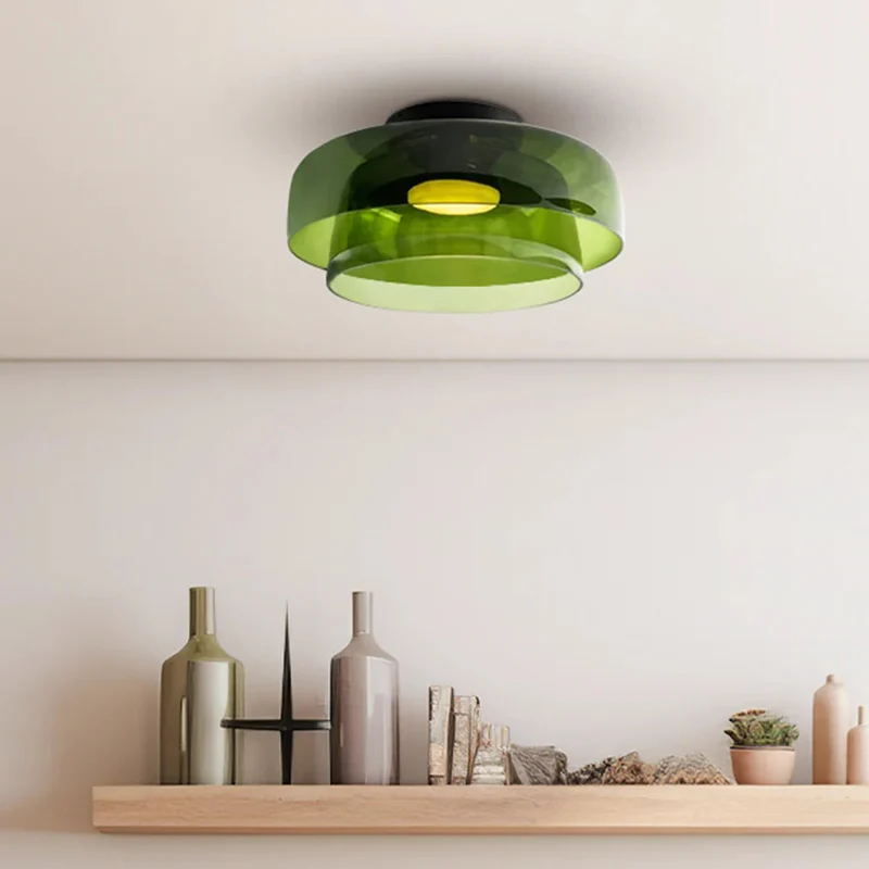Design Glazen Plafondlamp met Gelaagde Structuur — Elegant Lichtspel voor Eetkamer, Woonkamer en Slaapkamer | Sansoti