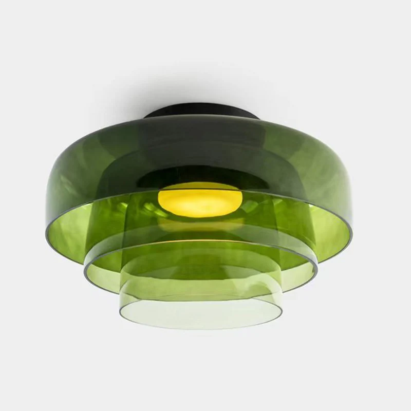Design Glazen Plafondlamp met Gelaagde Structuur — Elegant Lichtspel voor Eetkamer, Woonkamer en Slaapkamer | Sansoti