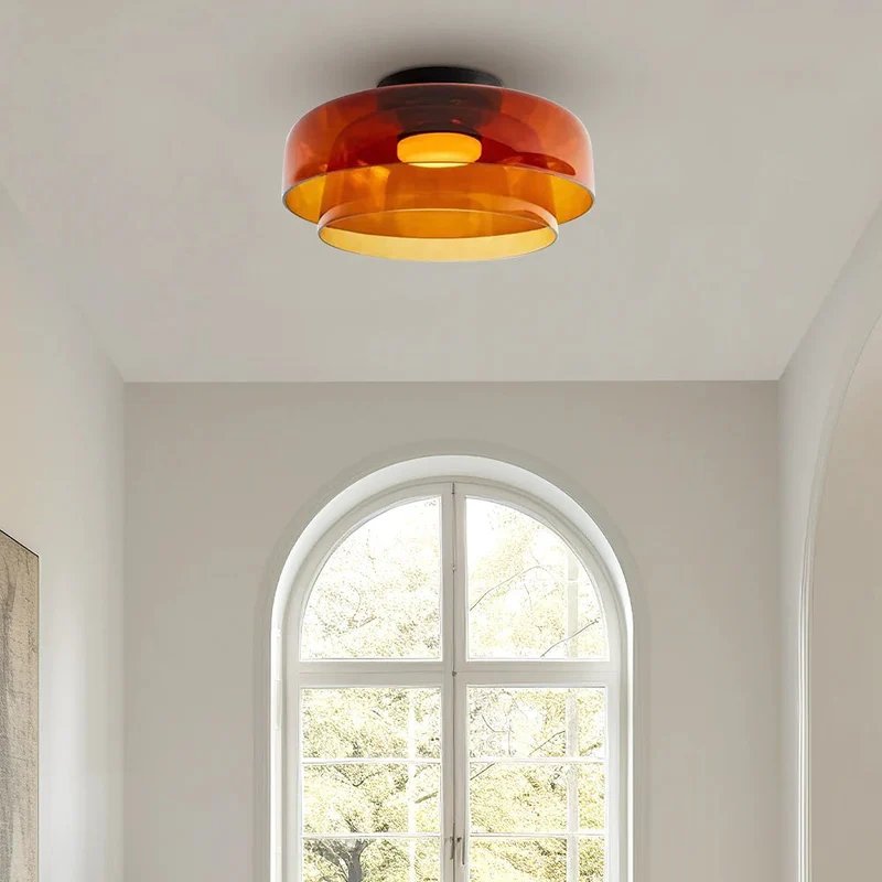 Design Glazen Plafondlamp met Gelaagde Structuur — Elegant Lichtspel voor Eetkamer, Woonkamer en Slaapkamer | Sansoti
