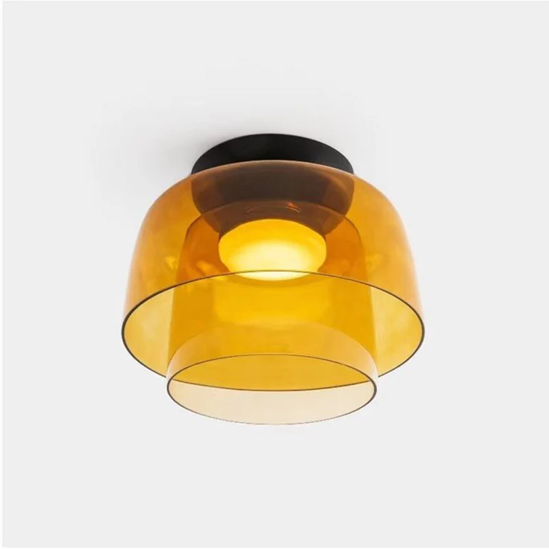 Design Glazen Plafondlamp met Gelaagde Structuur — Elegant Lichtspel voor Eetkamer, Woonkamer en Slaapkamer | Sansoti