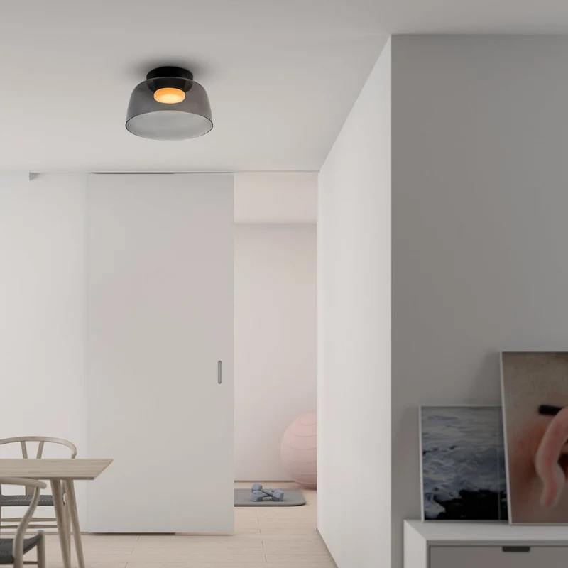 Design Glazen Plafondlamp met Gelaagde Structuur — Elegant Lichtspel voor Eetkamer, Woonkamer en Slaapkamer | Sansoti
