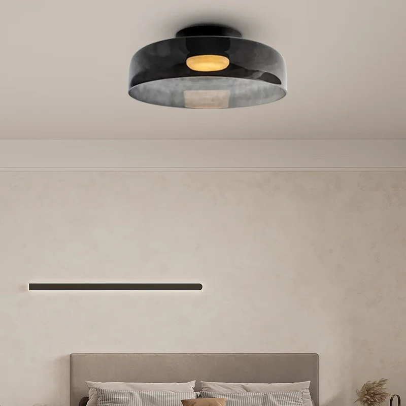 Design Glazen Plafondlamp met Gelaagde Structuur — Elegant Lichtspel voor Eetkamer, Woonkamer en Slaapkamer | Sansoti