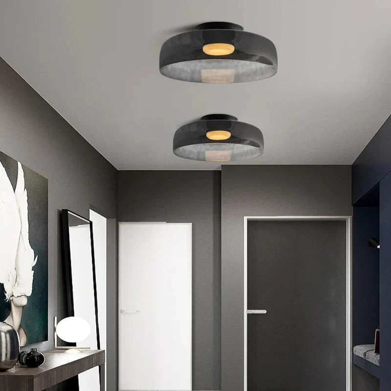 Design Glazen Plafondlamp met Gelaagde Structuur — Elegant Lichtspel voor Eetkamer, Woonkamer en Slaapkamer | Sansoti