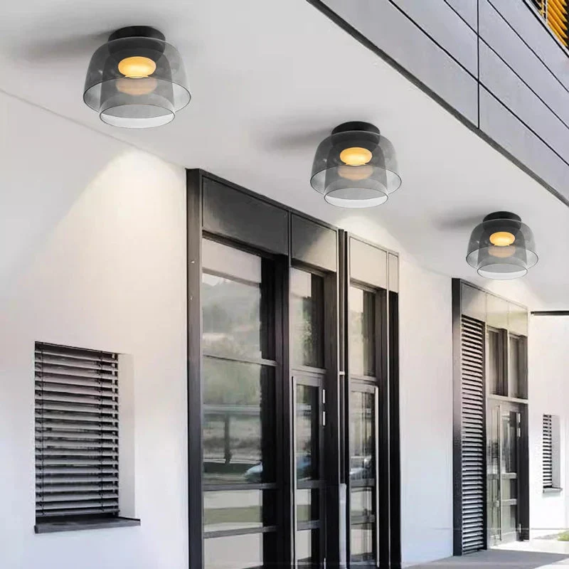 Design Glazen Plafondlamp met Gelaagde Structuur — Elegant Lichtspel voor Eetkamer, Woonkamer en Slaapkamer | Sansoti