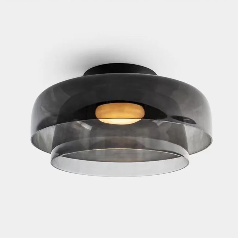 Design Glazen Plafondlamp met Gelaagde Structuur — Elegant Lichtspel voor Eetkamer, Woonkamer en Slaapkamer | Sansoti