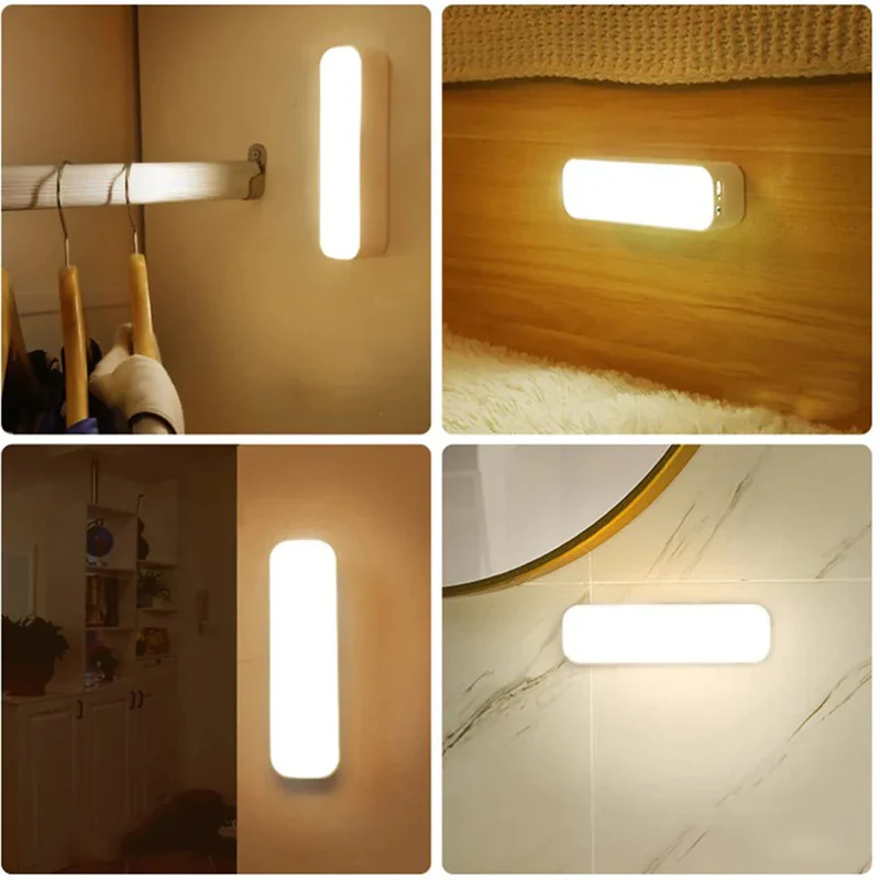 Oplaadbare Nachtlamp met Bewegingssensor – LED Wandverlichting Warm Wit Koel Wit – USB-C 3W Sensor 3-5m – Draadloze Kastverlichting Hal Trap Slaapkamer | Sansoti