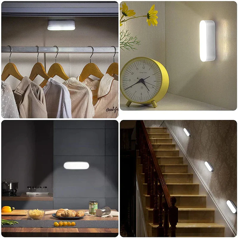 Oplaadbare Nachtlamp met Bewegingssensor – LED Wandverlichting Warm Wit Koel Wit – USB-C 3W Sensor 3-5m – Draadloze Kastverlichting Hal Trap Slaapkamer | Sansoti