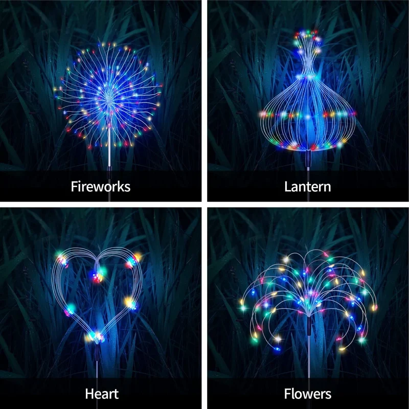 Zonnevuurwerk Tuinlamp 120 LED | Waterdicht IP65 | 8 Verlichtingsmodi | Sansoti