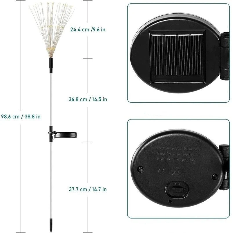 Zonnevuurwerk Tuinlamp 120 LED | Waterdicht IP65 | 8 Verlichtingsmodi | Sansoti