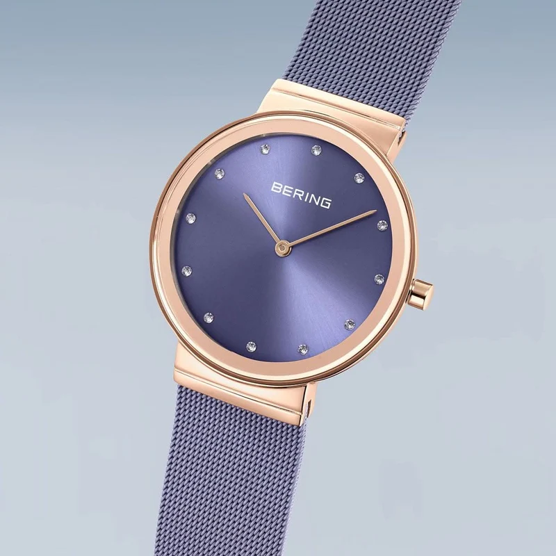Bering Classic 10135-968 Damenuhr • Kratzfestes Saphirglas • Feines Milanaise-Armband