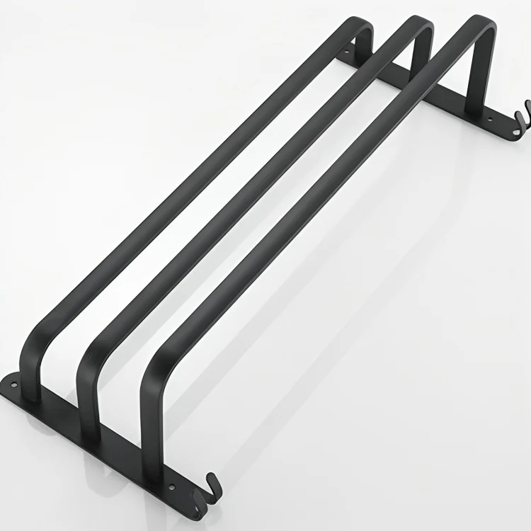 Wandrek Badkamer Aluminium 40cm/60cm met Handdoekstang Zwart Wit | Sansoti